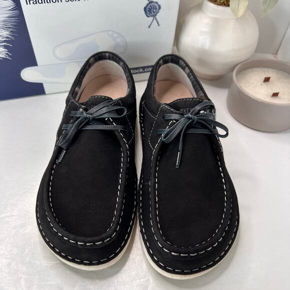 Birkenstock Pasadena Leather Nubuk Moc Toe Shoe Black Men 10/EU 43 NWB - Picture 5 of 10